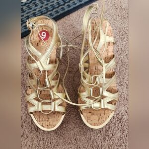 Aldo Metallic Gold Strappy Sandals